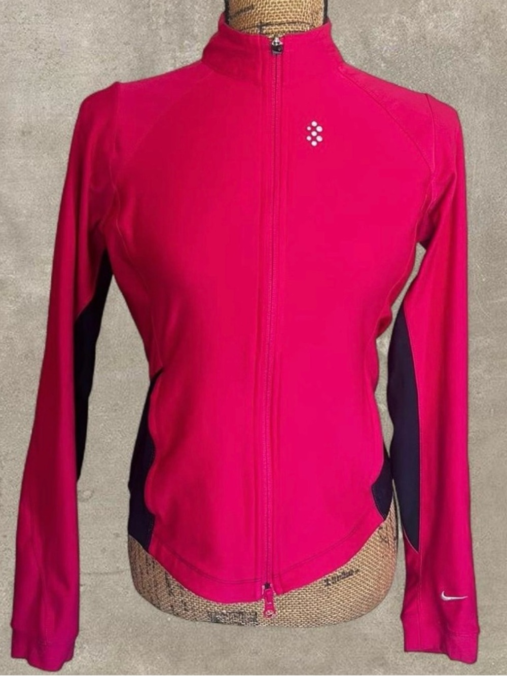 Nike Fuchsia Pink Dri-FIT Zip Jacket with Blue Trim